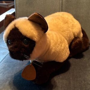 Dakini Plush Siamese Cat Toy - Cream and Brown